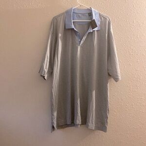 NWT, men’s size 2 XL, Kenneth Roberts polo, shirt, blue, and gold p6